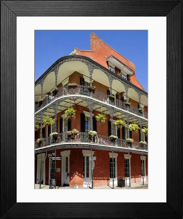 Framed Print : Historic Architecture in Royal Street, French Quarter, New Orleans, Louisiana, USA