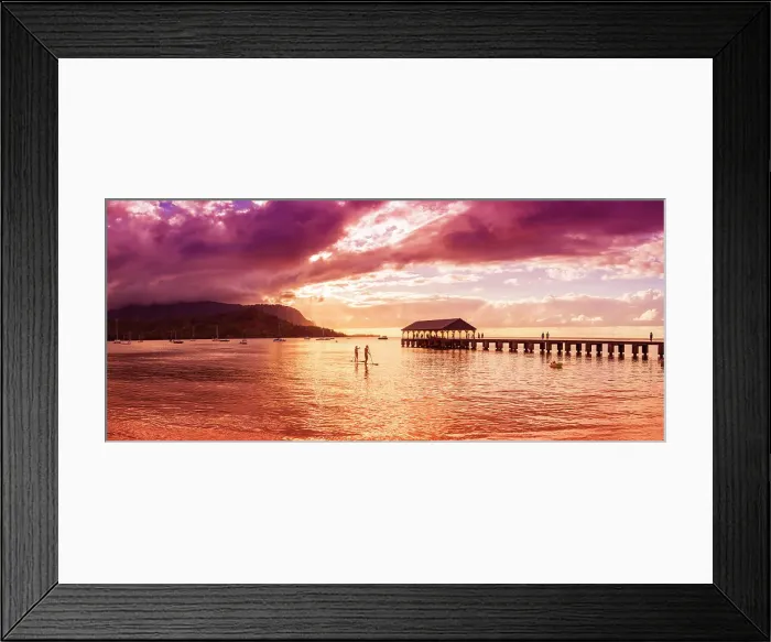 Framed Print : Pier at sunset Hanalei, Kauai, Hawaii, USA Framed Print : Pier at sunset Hanalei, Kauai, Hawaii, USA