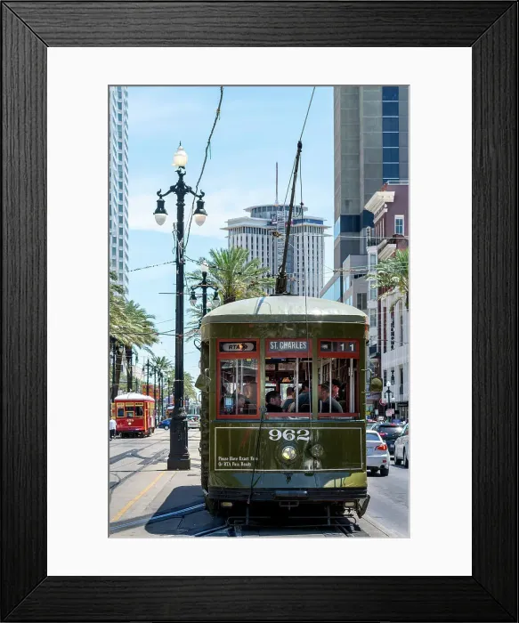 Framed Print : Canal Street Downtown with historic Streetcar, Tram, New Orleans, Louisiana, USA Framed Print : Canal Street Downtown with historic Streetcar, Tram, New Orleans, Louisiana, USA