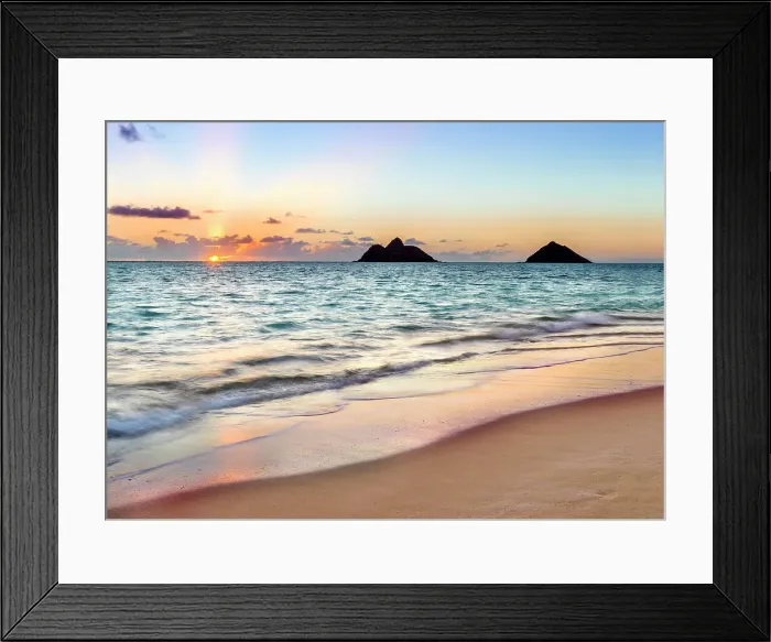 Framed Print : Lanikai Beach, near Honolulu Oahu, Hawaii, USA
