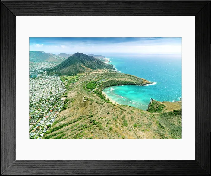 Framed Print : Aerial, Helicopter Hanauma Bay and Coco Crater Honolulu, Oahu, Hawaii, USAAloha Shirt Store, Waikiki Framed Print : Aerial, Helicopter Hanauma Bay and Coco Crater Honolulu, Oahu, Hawaii, USAAloha Shirt Store, Waikiki