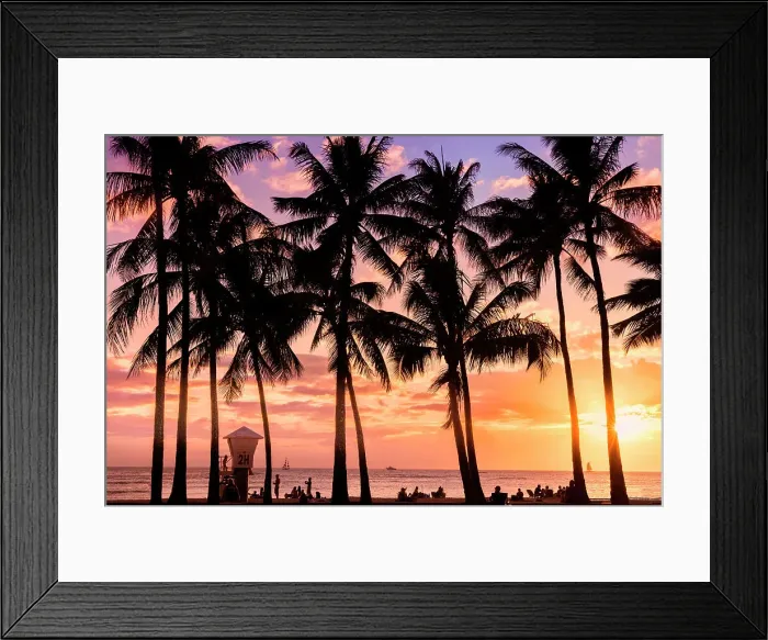 Framed Print : Waikiki Beach Honolulu, Oahu, Hawaii, USA