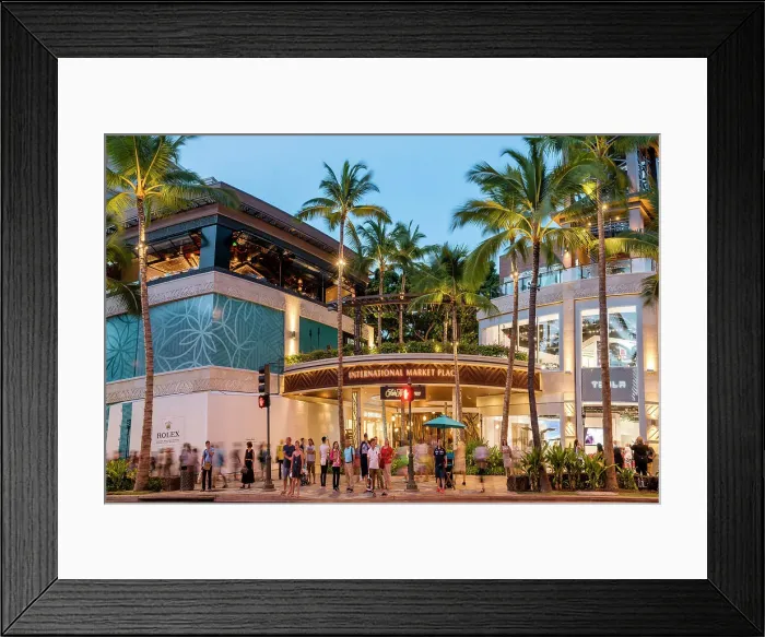 Framed Print : International Market Place, Shopping Mall Waikiki Honolulu, Oahu, Hawaii, USAAloha Shirt Store, Waikiki Framed Print : International Market Place, Shopping Mall Waikiki Honolulu, Oahu, Hawaii, USAAloha Shirt Store, Waikiki