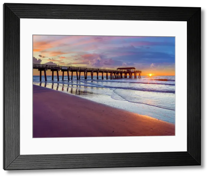 Framed Print : Tybee Island, Beach Pier Sunrise Savannah, Georgia, USA Framed Print : Tybee Island, Beach Pier Sunrise Savannah, Georgia, USA