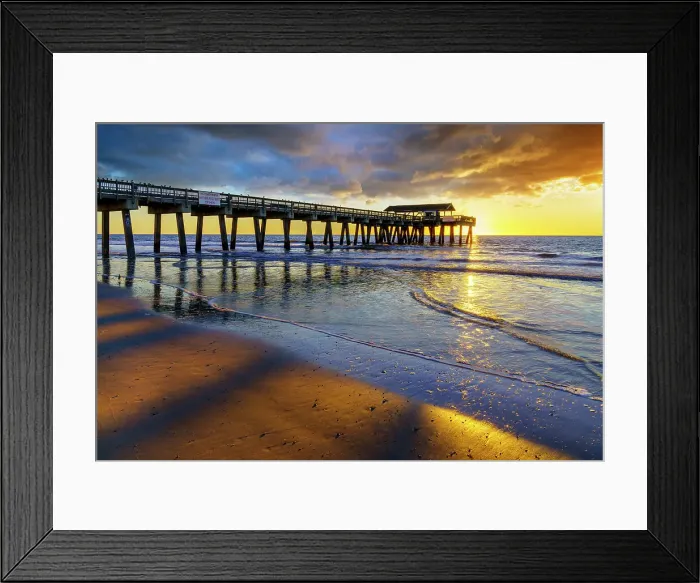 Framed Print : Tybee Island, Beach Pier Sunrise Savannah, Georgia, USA Framed Print : Tybee Island, Beach Pier Sunrise Savannah, Georgia, USA