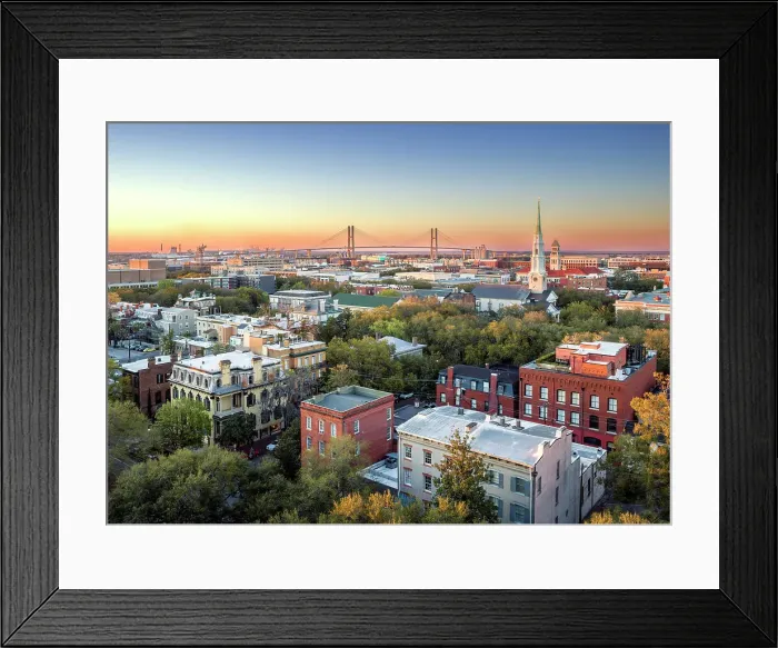 Framed Print : Skyline of Savannah Savannah, Georgia, USA Framed Print : Skyline of Savannah Savannah, Georgia, USA