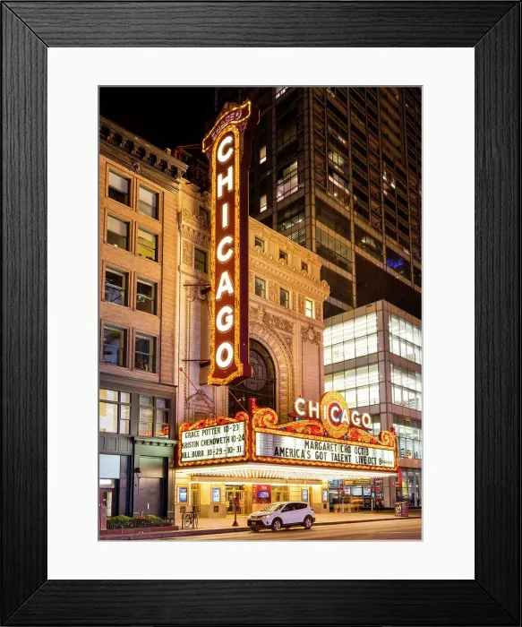 Framed Print : Chicago Theatre, in The Loop, Chicago, Illinois, Midwest, USA Framed Print : Chicago Theatre, in The Loop, Chicago, Illinois, Midwest, USA