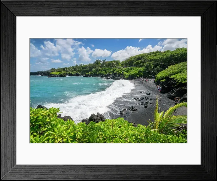 Framed Print : Blacksand Beach, Pailoa Bay, Waianapanapa State Park, Maui, Hawaii, USA Framed Print : Blacksand Beach, Pailoa Bay, Waianapanapa State Park, Maui, Hawaii, USA