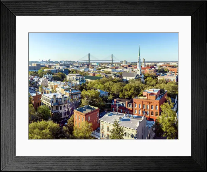 Framed Print : Skyline of Savannah Savannah, Georgia, USA Framed Print : Skyline of Savannah Savannah, Georgia, USA