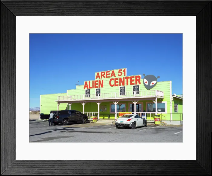 Framed Print : Area 51 Alien Center Amargosa Valley Nevada, near Death Valley National Park, California, USA Framed Print : Area 51 Alien Center Amargosa Valley Nevada, near Death Valley National Park, California, USA