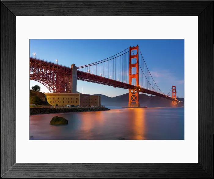 Framed Print : Golden Gate Bridge at night, San Francisco California, USA Framed Print : Golden Gate Bridge at night, San Francisco California, USA