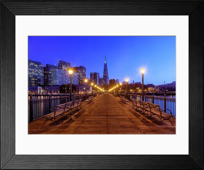 Framed Print : Pier leading into Transamerica Building, San Francisco California, USA Framed Print : Pier leading into Transamerica Building, San Francisco California, USA