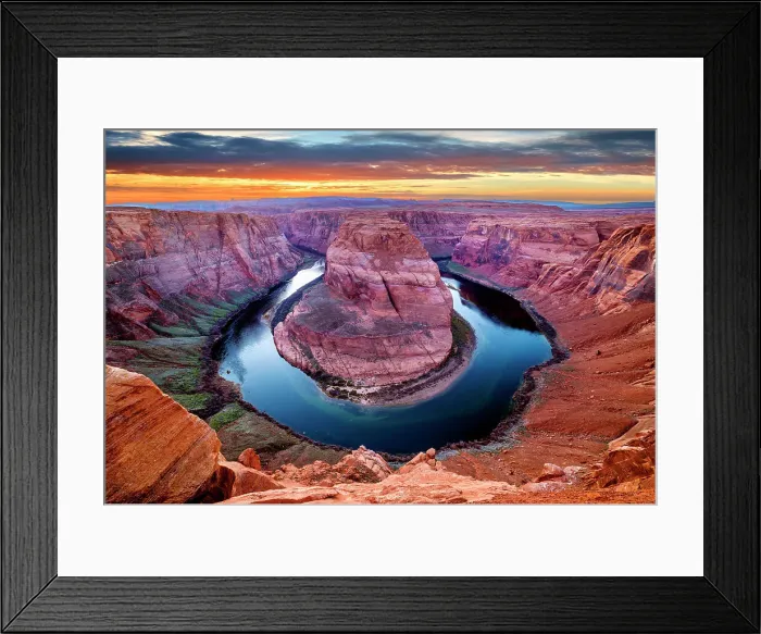 Framed Print : Sunset at Horseshoe Bend and Colorado River near Page, Arizona United States, USA Framed Print : Sunset at Horseshoe Bend and Colorado River near Page, Arizona United States, USA