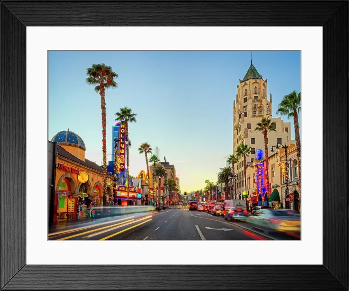 Framed Print : Hollywood Boulevard, at Night, Neon Lights City of Los Angeles, Southern California, USA Framed Print : Hollywood Boulevard, at Night, Neon Lights City of Los Angeles, Southern California, USA