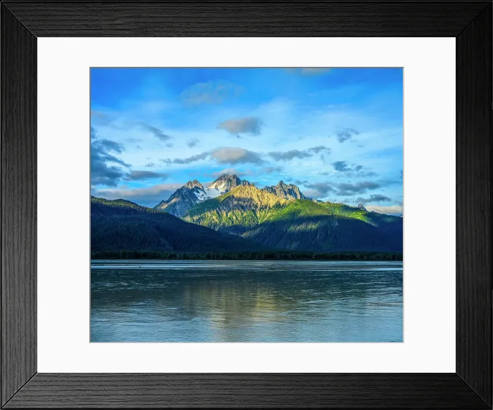 Framed Print : Chilkat Range overlooking the Chilkat River, Haines, Alaska, USA Framed Print : Chilkat Range overlooking the Chilkat River, Haines, Alaska, USA