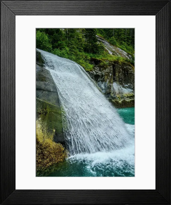 Framed Print : Icy Falls waterfall in Tracy Arm fjord, Tracy Arm, Alaska, USA