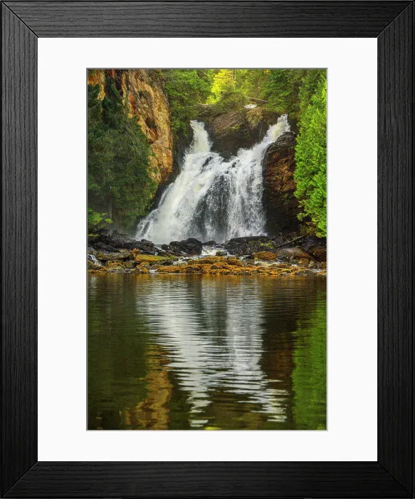 Framed Print : Waterfall flowing into Shrimp Bay, Shrimp Bay, Alaska, USA Framed Print : Waterfall flowing into Shrimp Bay, Shrimp Bay, Alaska, USA