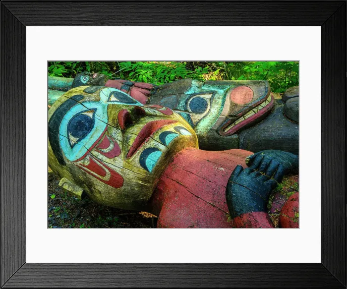 Framed Print : Resting totem pole, Totem Bight State Historical Park, Ketchikan, Alaska, USA Framed Print : Resting totem pole, Totem Bight State Historical Park, Ketchikan, Alaska, USA