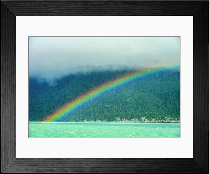 Framed Print : Rainbow, Skagway-Haines-Juneau ferry route. Chikoot Inlet, Alaska, USA