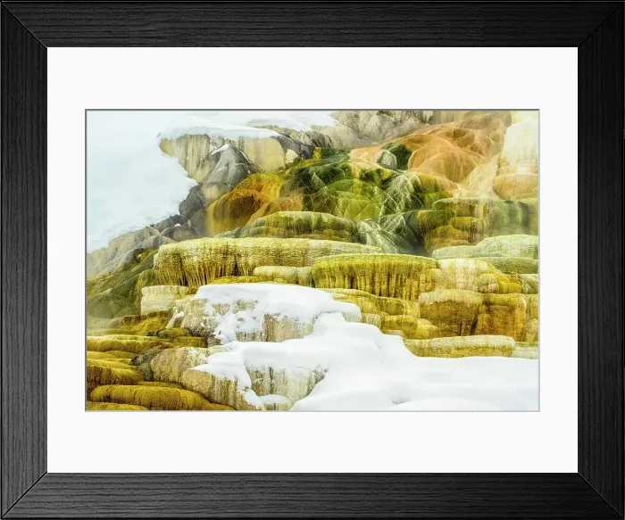 Framed Print : Palette Spring in winter, Yellowstone National Park- Mammoth Hot springs, Wyoming, USA Framed Print : Palette Spring in winter, Yellowstone National Park- Mammoth Hot springs, Wyoming, USA