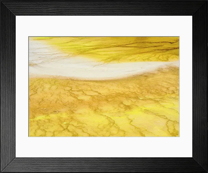 Framed Print : Fountain Paint Pots geyser basin in winter- Bacterial mat patterns, Yellowstone National Park, Wyoming, USA