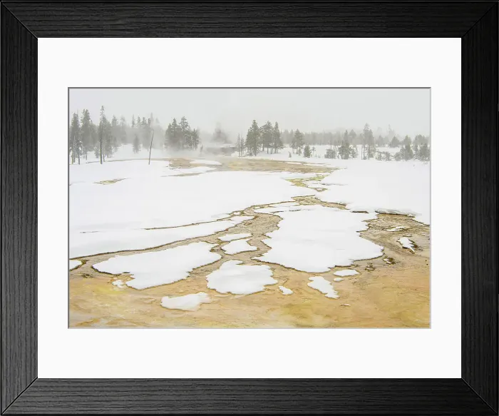Framed Print : Winter landscape with open water of a thermal watercourse, Yellowstone National Park, Wyoming, USA Framed Print : Winter landscape with open water of a thermal watercourse, Yellowstone National Park, Wyoming, USA
