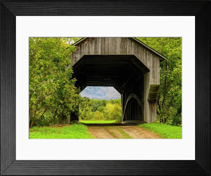 Framed Print : Gates Farm Covered bridge crossing the Seymour River, Cambridge, Vermont, USA Framed Print : Gates Farm Covered bridge crossing the Seymour River, Cambridge, Vermont, USA