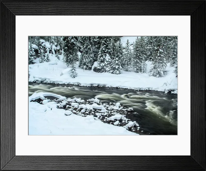 Framed Print : Firehole Canyon with winter snow, Yellowstone National Park, Wyoming, USA Framed Print : Firehole Canyon with winter snow, Yellowstone National Park, Wyoming, USA