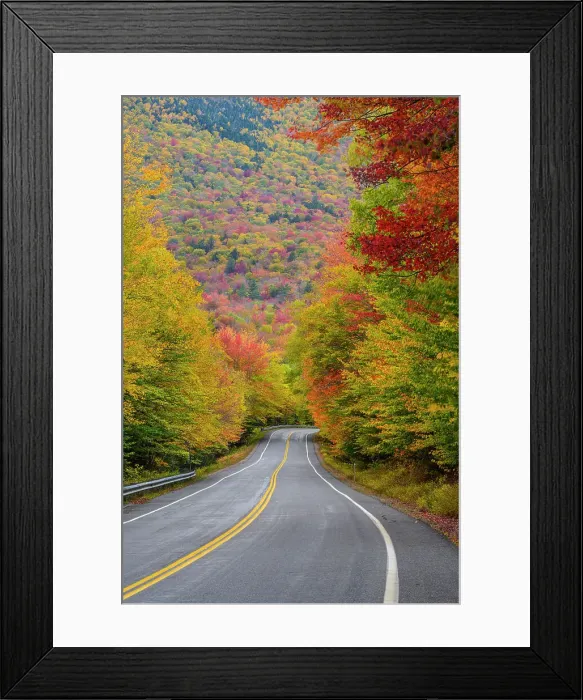Framed Print : Kancamagus Highway and autumn foliage, White Mountain National Forest, New Hampshire, USA