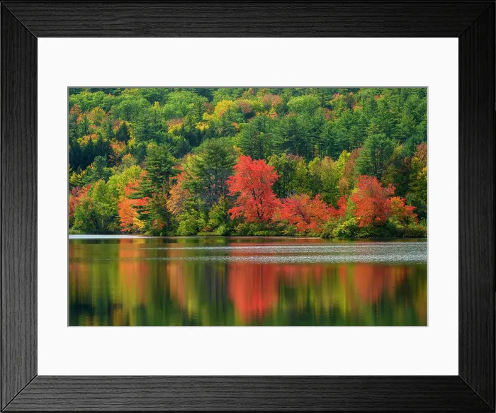 Framed Print : Autumn foliage reflected in Crystal Lake, Eaton, New Hampshire, USA Framed Print : Autumn foliage reflected in Crystal Lake, Eaton, New Hampshire, USA