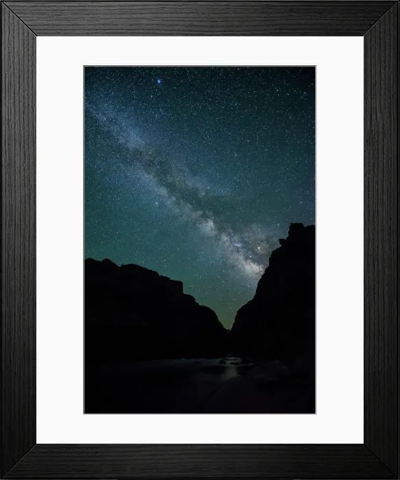 Framed Print : Night sky over the Grand Canyon at Ross Wheeler Camp (mile 108), Grand Canyon National Park, Arizona, USA