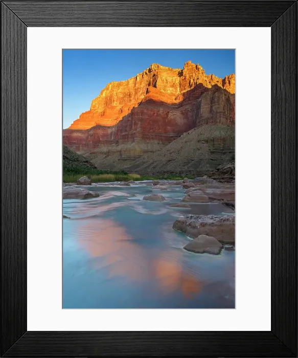 Framed Print : Little Colorado River- mineral-laden water with canyon wall reflections at dawn, Grand Canyon National Park, Arizona, USA Framed Print : Little Colorado River- mineral-laden water with canyon wall reflections at dawn, Grand Canyon National Park, Arizona, USA