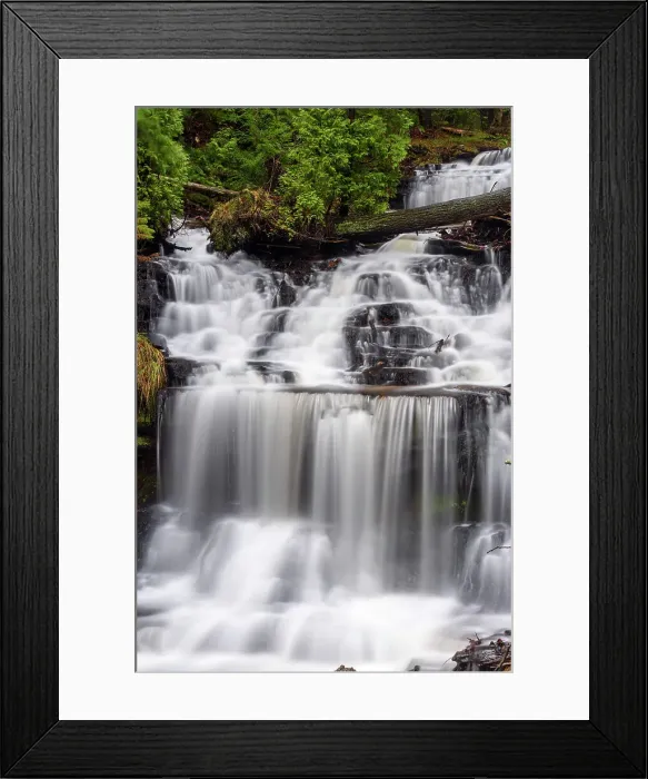 Framed Print : Wagner Falls in late autumn, Wagner Falls Scenic area, Munising, Michigan, USA Framed Print : Wagner Falls in late autumn, Wagner Falls Scenic area, Munising, Michigan, USA