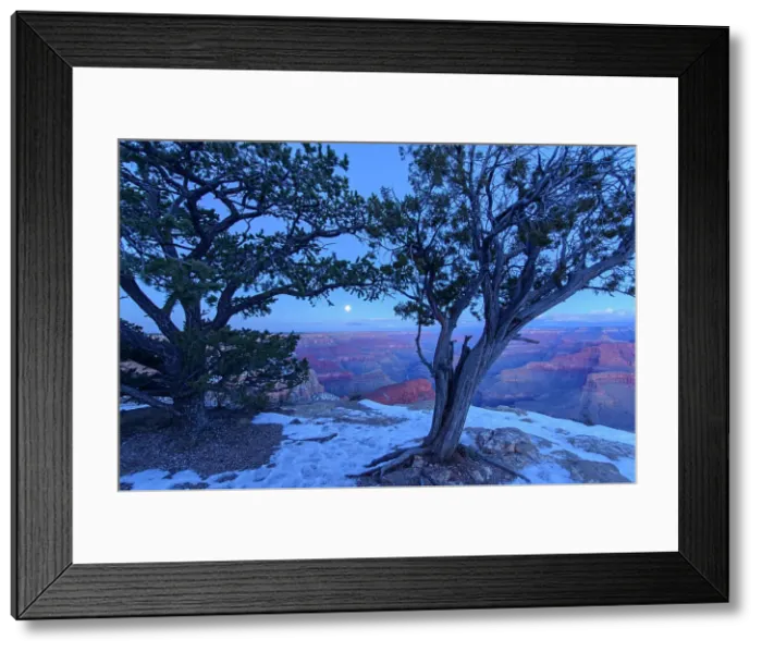 Framed Print : Grand Canyon with full moon over the South Rim in winter, from Hopi Point, Grand Canyon National Park, Arizona, USA Framed Print : Grand Canyon with full moon over the South Rim in winter, from Hopi Point, Grand Canyon National Park, Arizona, USA