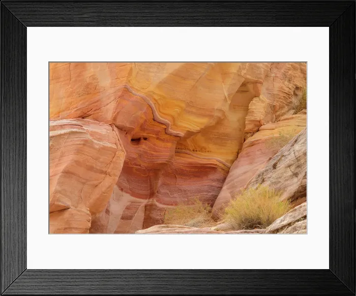 Framed Print : Weathered red rock formations along the White Dome trail, Valley of Fire State Park, Nevada, USA