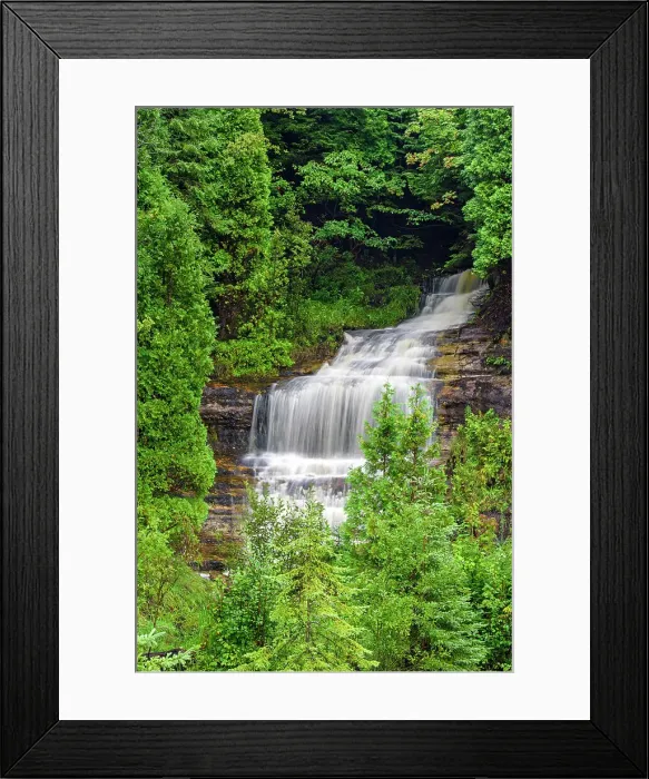 Framed Print : Alger Falls in autumn, Alger County, Munising, Michigan, USA