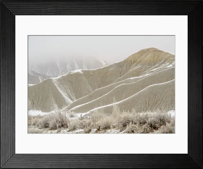 Framed Print : Fresh snow on eroded buttes, Caineville, Utah, USA Framed Print : Fresh snow on eroded buttes, Caineville, Utah, USA