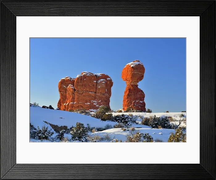 Framed Print : Balanced Rock in winter, Arches National Park, Utah, USA Framed Print : Balanced Rock in winter, Arches National Park, Utah, USA