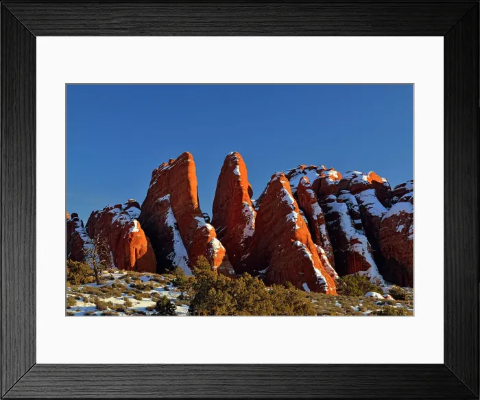 Framed Print : Sandstone fins in winter near the Fiery Furnace, Arches National Park, Utah, USA Framed Print : Sandstone fins in winter near the Fiery Furnace, Arches National Park, Utah, USA