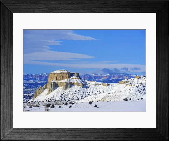 Framed Print : Fresh snow on the sandstones and junipers, Grand Staircase Escalante National Monument, Utah, USA