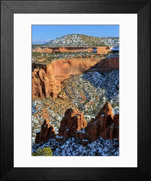 Framed Print : Weathered rocks, canyons and pinnacles from the scenic drive, Colorado National Monument, Colorado, USA