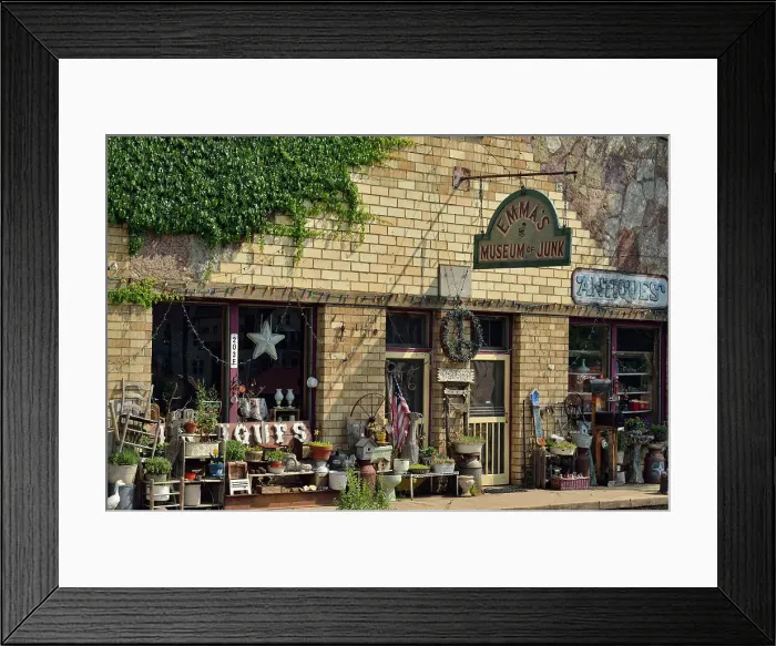 Framed Print : Antique and collectable store front, Jasper, Arkansas, USA Framed Print : Antique and collectable store front, Jasper, Arkansas, USA