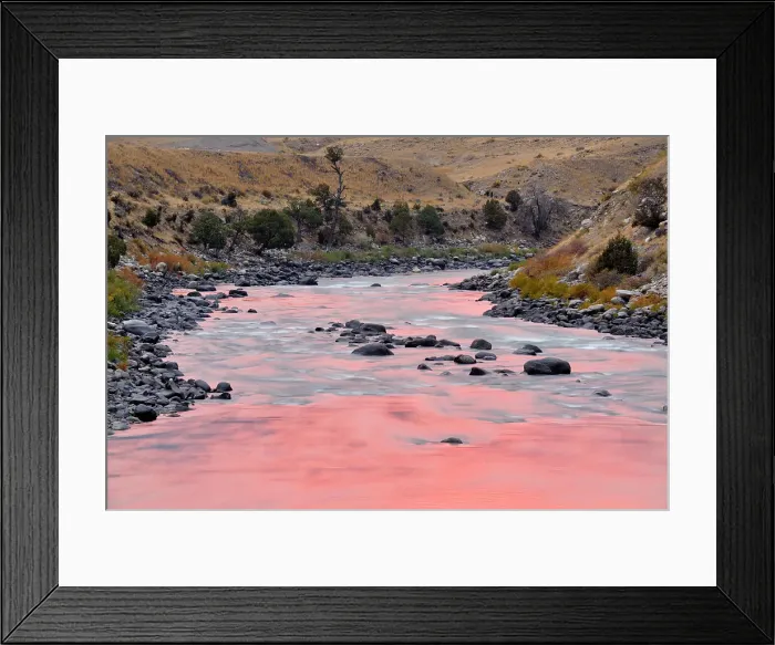 Framed Print : Sunset reflections in the Yellowstone River, Gardiner, Montana, USA Framed Print : Sunset reflections in the Yellowstone River, Gardiner, Montana, USA