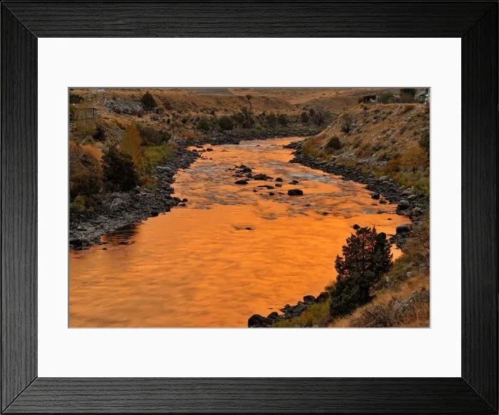Framed Print : Sunset reflections in the Yellowstone River, Gardiner, Montana, USA Framed Print : Sunset reflections in the Yellowstone River, Gardiner, Montana, USA