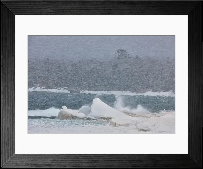Framed Print : Surf, ice and snow in Au Train Bay along the south coast of Lake Superior, Au Train, Michigan, USA Framed Print : Surf, ice and snow in Au Train Bay along the south coast of Lake Superior, Au Train, Michigan, USA