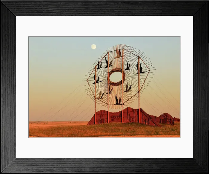 Framed Print : Geese in Flight sculpture on the Enchanted Highway, near Dickinson, ND, USA Framed Print : Geese in Flight sculpture on the Enchanted Highway, near Dickinson, ND, USA