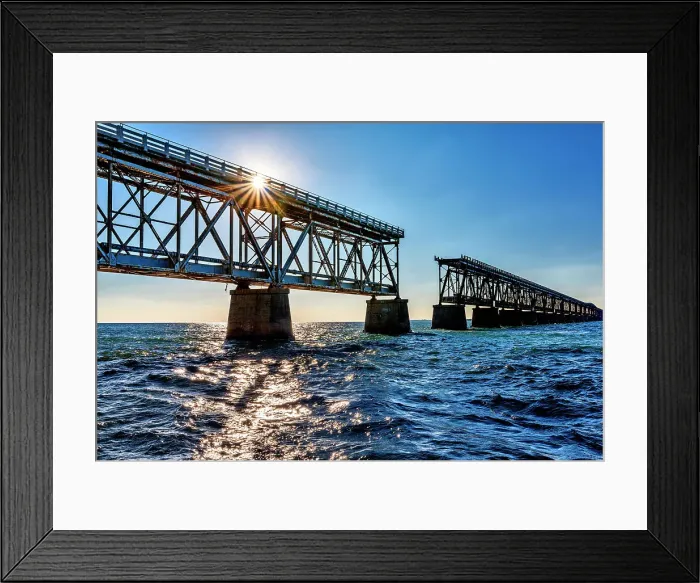 Framed Print : Historic Bridge, Bahia Honda State Park, Big Pine Key, Bahia Honda Key, Key West, Florida, USA