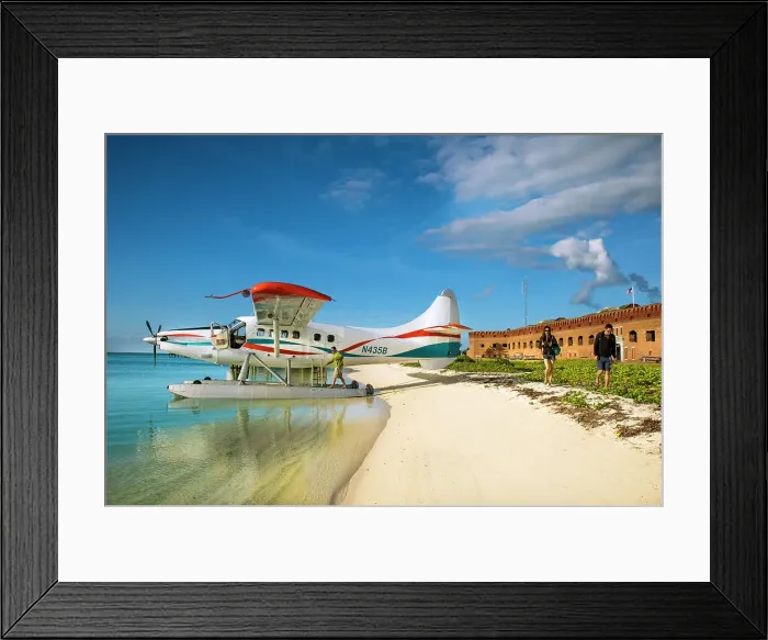 Framed Print : Seaplane Arrival, Dry Tortugas National Park, Fort Jefferson, Florida Keys, Key West, Florida, USA Framed Print : Seaplane Arrival, Dry Tortugas National Park, Fort Jefferson, Florida Keys, Key West, Florida, USA