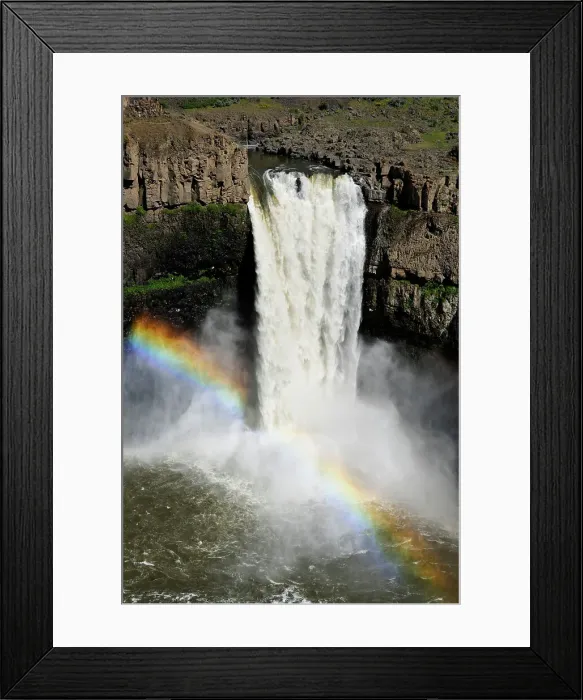 Framed Print : Palouse Falls with rainbow, Palouse Falls State Park, Washington, USA Framed Print : Palouse Falls with rainbow, Palouse Falls State Park, Washington, USA