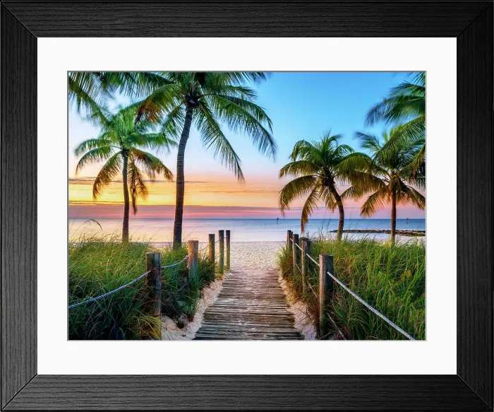 Framed Print : Smathers Beach sunrise, Foot Path, Key West, Florida, USA Framed Print : Smathers Beach sunrise, Foot Path, Key West, Florida, USA